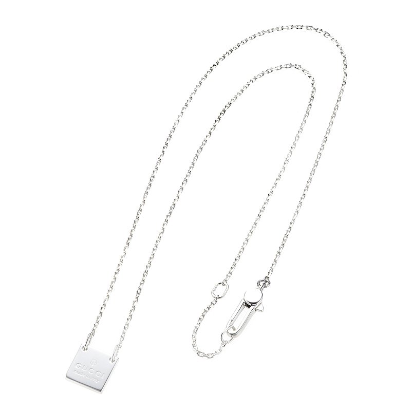グッチ GUCCI スクエアモチーフ シルバー ペンダント ネックレス 