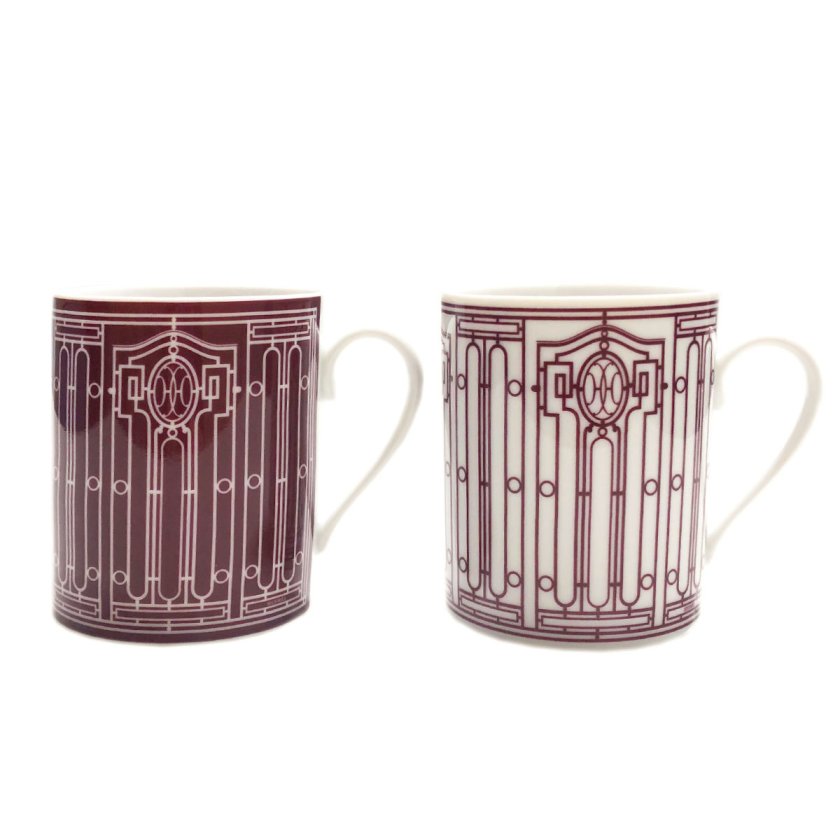 エルメス 食器 ペア マグカップ HERMES 41135P H DECO ROUGE Hデコ 