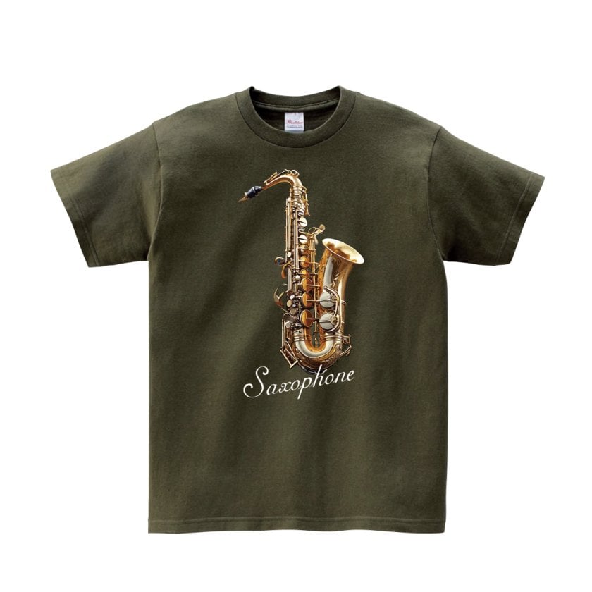 Tシャツ 半袖 】034 サックス JAZZ saxophone 管楽器 吹奏楽 ジャズ