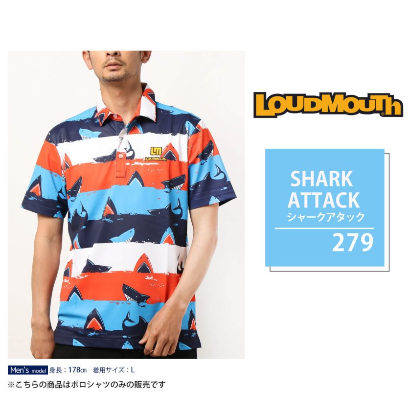 新品 LOUDMOUTH ポロシャツ XL 星条旗柄 ゴルフ UV　速乾 ラウドマウス ゴルフウェア ポロシャツ メンズ 半袖 春 夏 スポーツ
