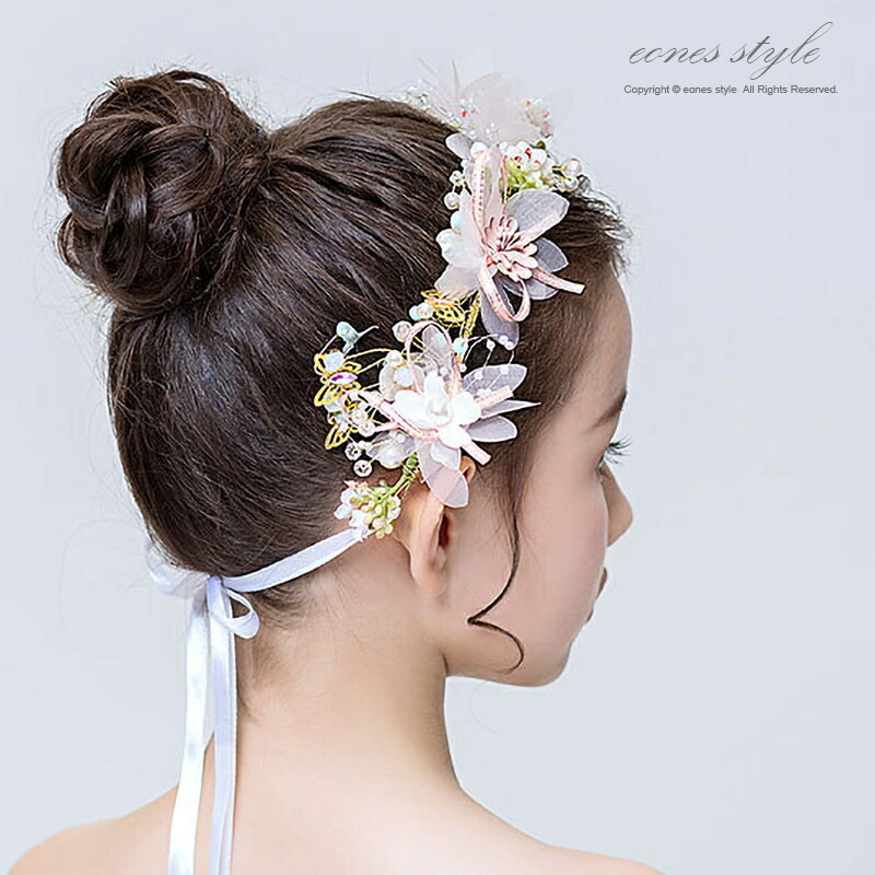 ヘアアクセサリー 髪飾り 子供 ハンドメイド ブレスレット 2点セット