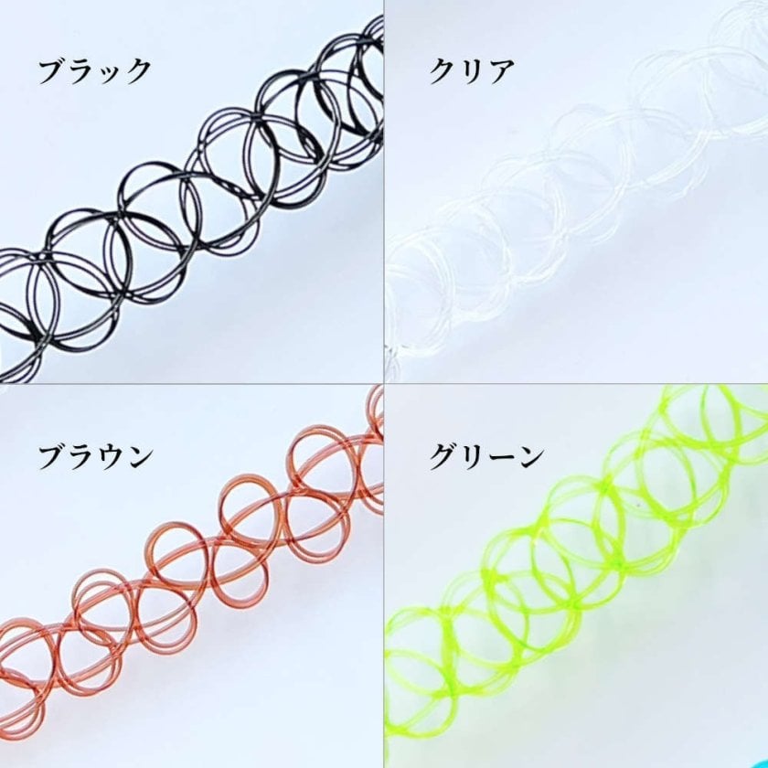 そっとの延ばして着けるだけ。シンプルで可愛い。テグスを編んだ