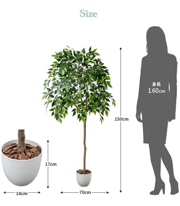 光触媒　人工観葉植物　フェイクグリーン　ベンジャミン150FST 人工観葉植物 ベンジャミン 光触媒 フェイクグリーン 大型 150cm
