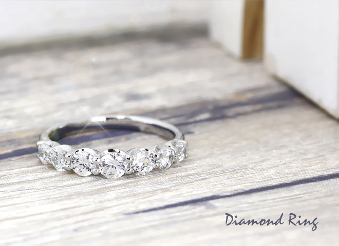 ダイヤモンドリング エタニティリング ハーフエタニティリング 0.75ct 