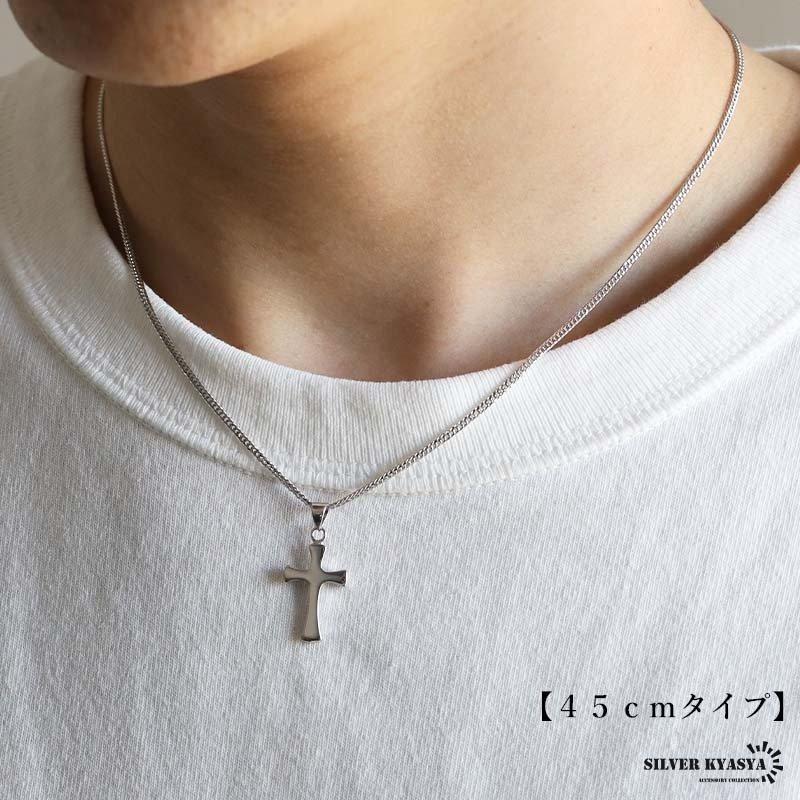 シルバー925 クロス　ネックレス　十字架 シルバー925 クロスネックレス ペンダント シルバー 6面カットダブル