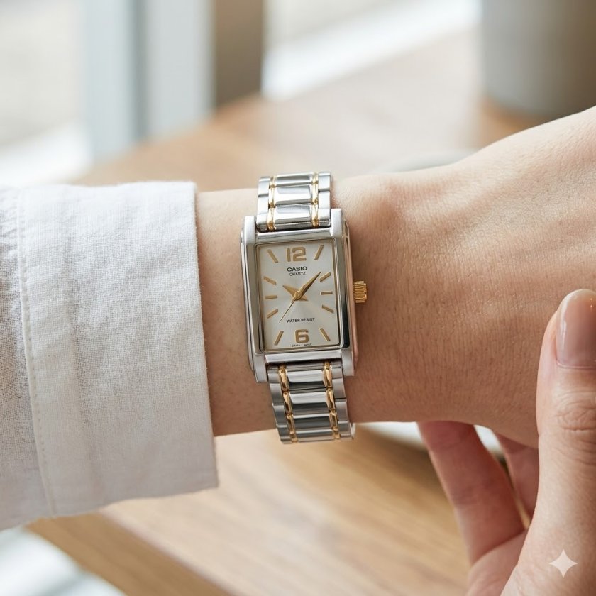 CASIO カシオ 腕時計 スクエア シルバー CASIO カシオ レディース 腕時計 コンビカラー スクエア シルバー