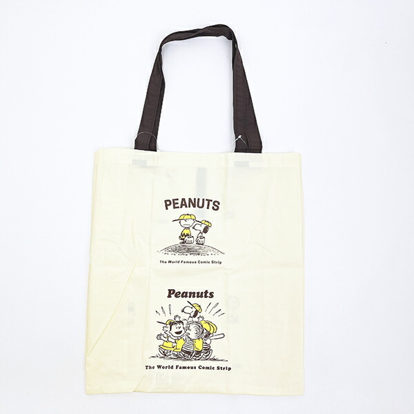 スヌーピー エコバッグ アイボリー BASEBALL PEANUT SNOOPY