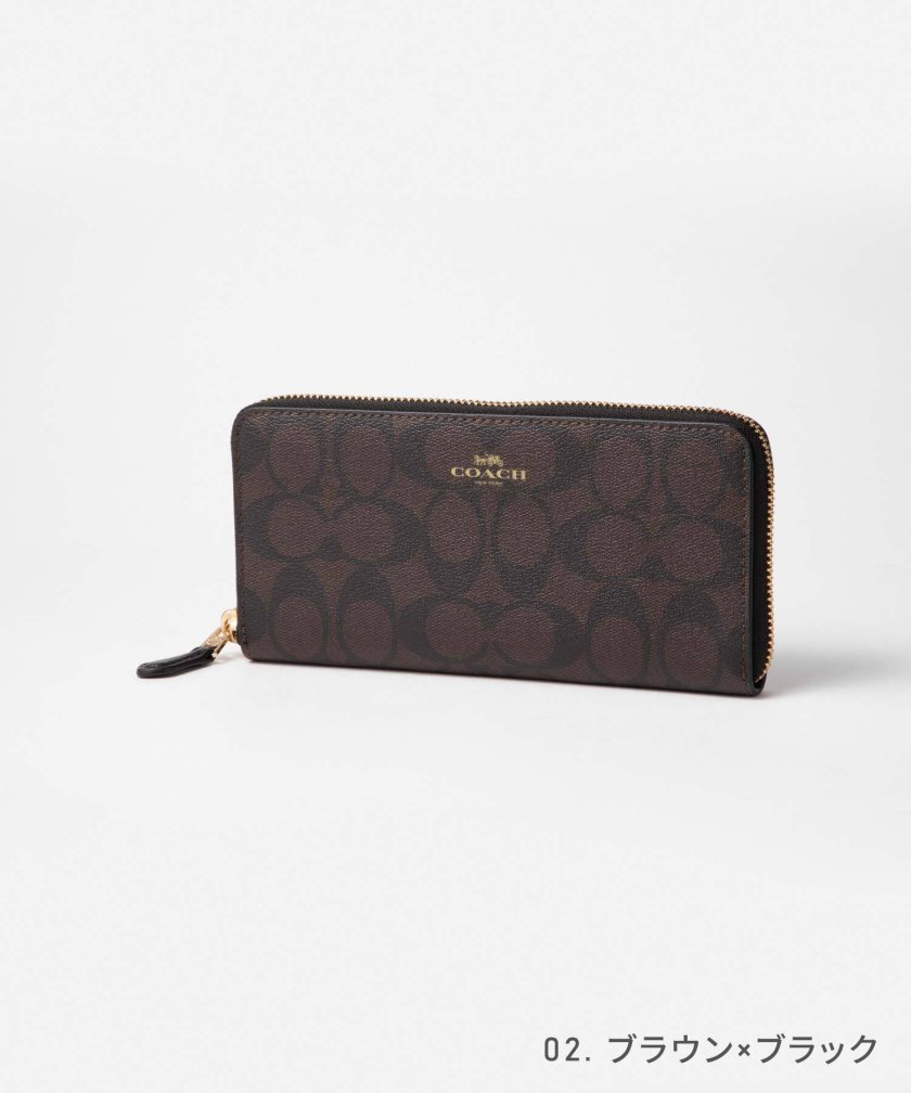 美品　コーチ 長財布 レディース 財布 ブランド ファスナー シグネチャー ロゴ コーチ COACH F59267 長財布 レディース 財布 ロングウォレット