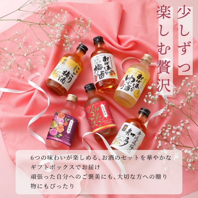 梅酒 300ml ×6種類 飲み比べ バラエティー/ 本格梅酒 ゆず酒 紅茶梅酒