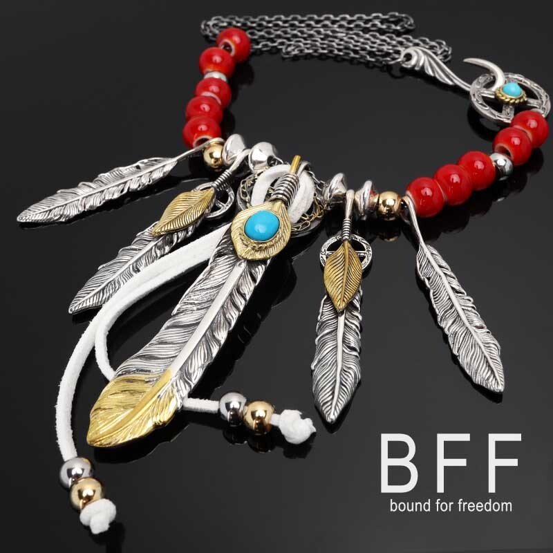 BFF ブランド フェザーネックレス シルバー925 フェザー 羽根