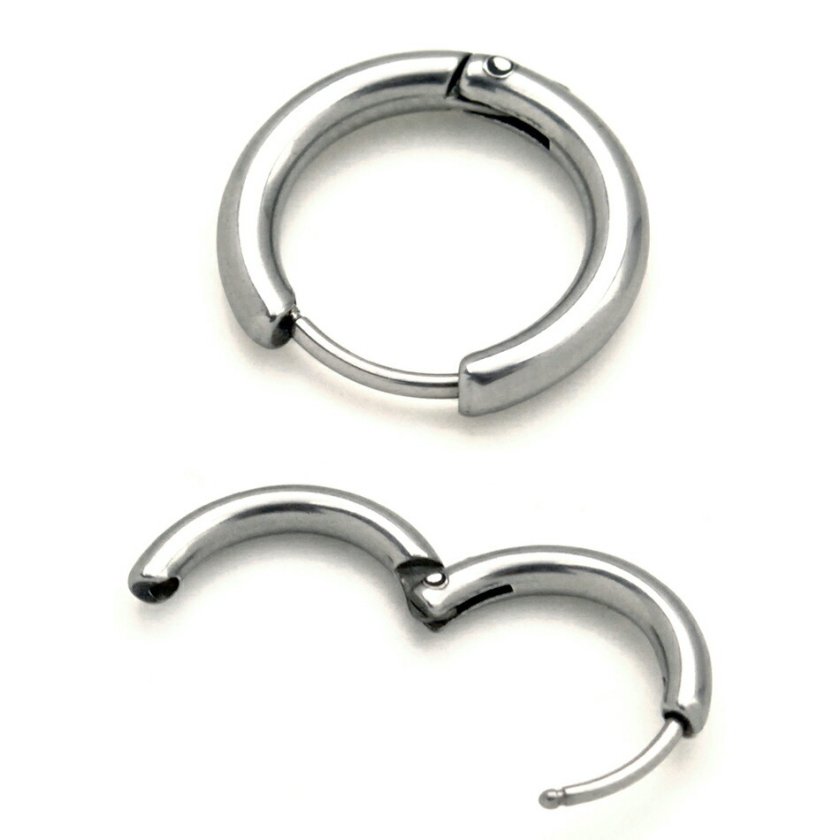 ステンレスシンプルフープピアス（15mm） 両耳セット価格 シンプル