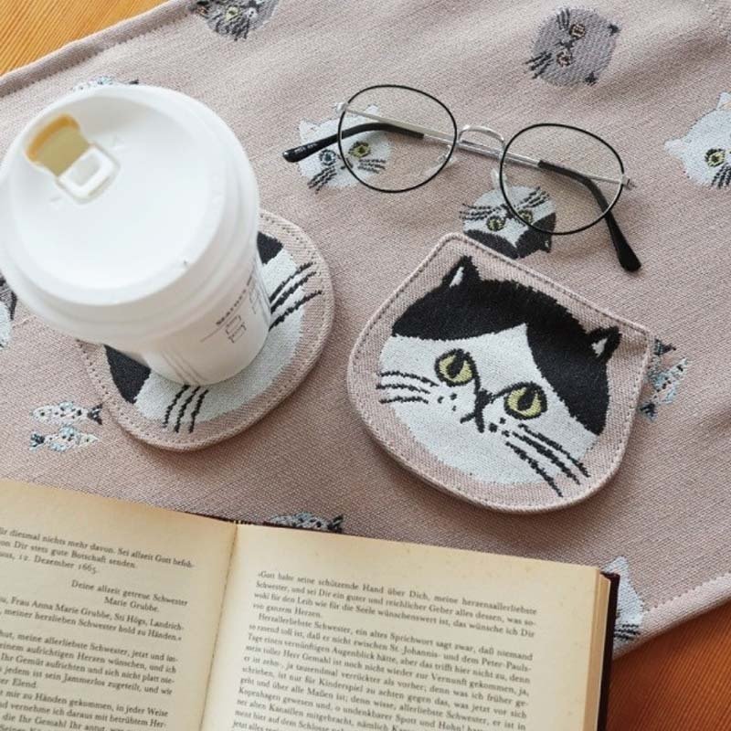 ランチマット ランチョンマット 吸水 布 ねこ プレイスマット ネコ