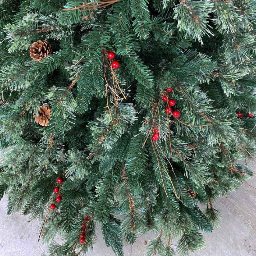 Branch Trees クリスマスツリー R 210cm 赤い実と松ぼっくり付(3種の枝