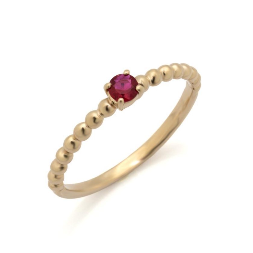 送料無料】K18 リング 指輪 ルビー 0.12ct K18PG ピンクゴールド