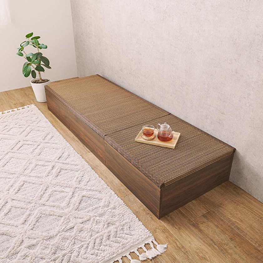 畳付き収納スツール 幅120cm ロータイプ 収納スツール 畳収納 和モダン