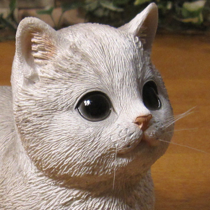 猫 置物 リアル マンチカン 前向き ブルー ネコ 動物オブジェ ガーデン