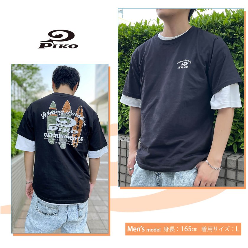 PIKO ピコ Tシャツ メンズ 半袖 バックプリント サーフブランド 