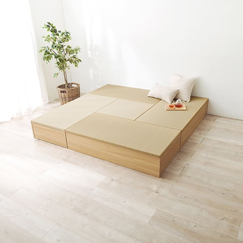 畳付き収納スツール 幅120cm ロータイプ 収納スツール 畳収納 和モダン