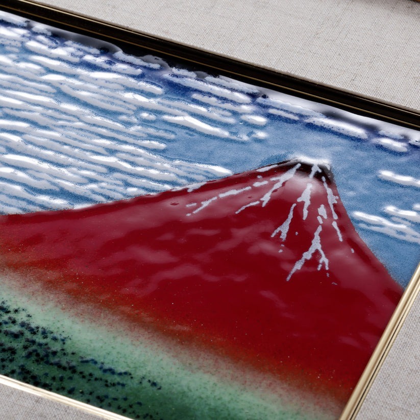 富嶽三十六景 赤富士 七宝焼き アートフレーム 絵画 - 【七彩工房