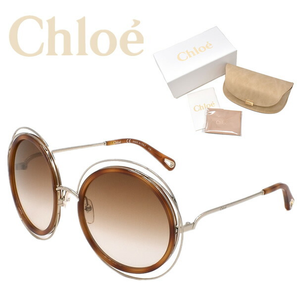 Chloe サングラス ブラウン系 専用ケース付き Chloe クロエ サングラス レディース ブランド アイウェア UVカット