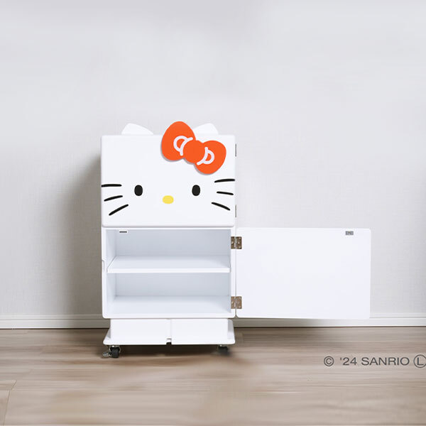 ハローキティのキャスター付きチェスト インテリア 収納家具 おとな