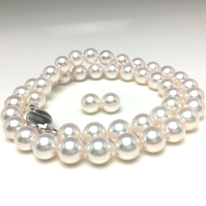 テリ最強】あこや真珠 パール ネックレス ホワイト 4.5-8mm ラウンド 