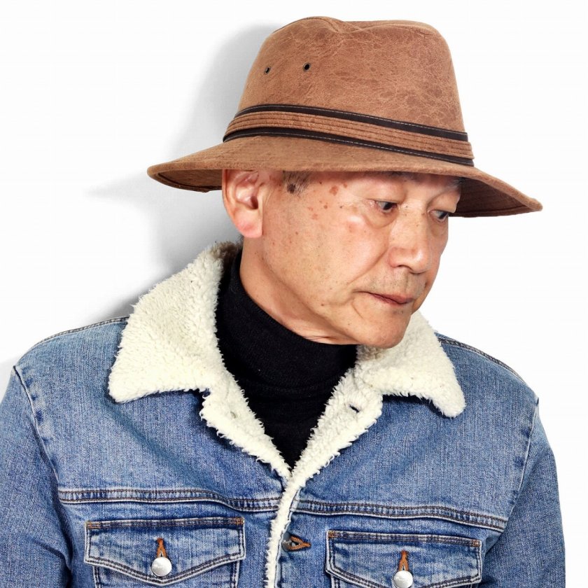 ドーフマン ハット サファリハット レザー つば広 帽子 メンズ