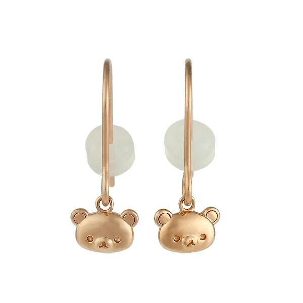 リラックマ アレルギー対応ピアス ピンクゴールド アクセサリー 日本製 
