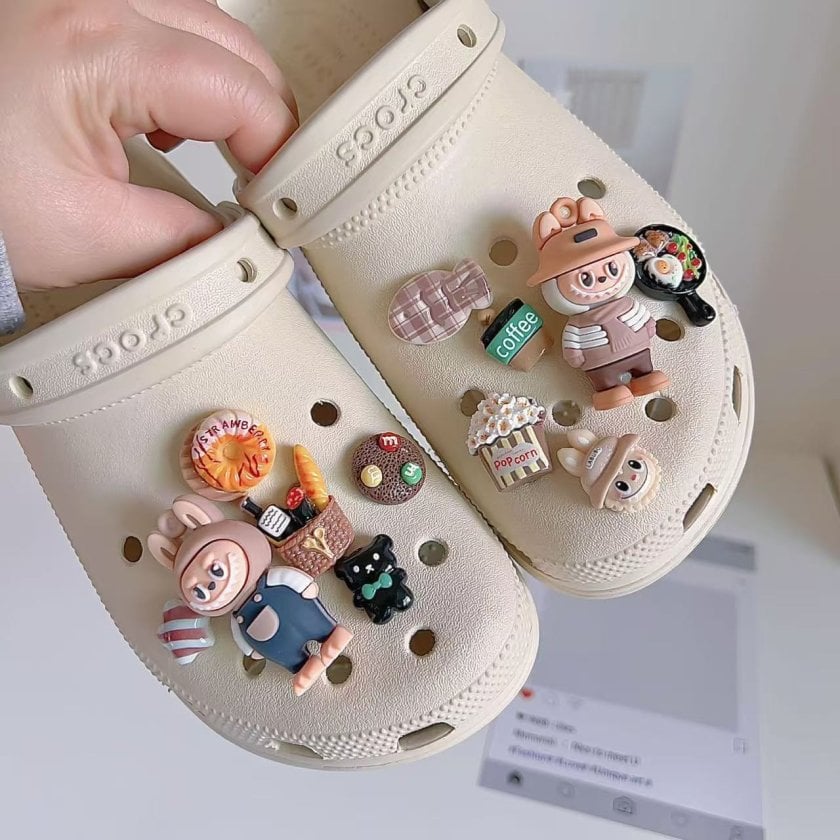 12点セット ラブブ labubu サンダル デコレーションピン ジャム