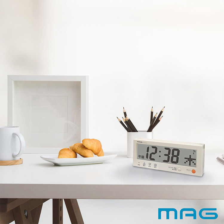 ノア精密 MAG マグ 電波カレンダー こよみん W-762BE-Z 電波時計