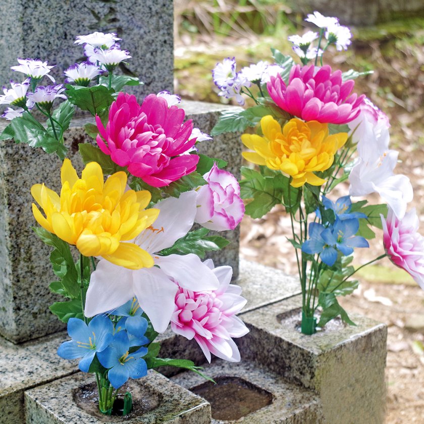 造花 仏花 お墓 仏壇用 2束組 セット お仏壇 お供え花 花束 墓花 盆花