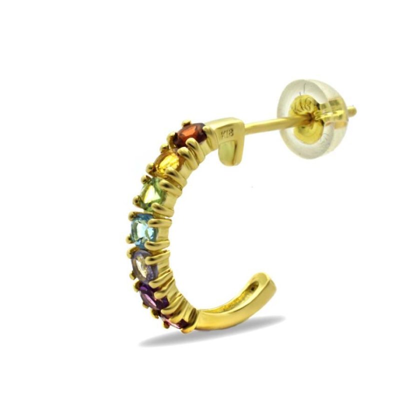 送料無料】ピアス 7色カラーストーン クリスマス セール フープピアス