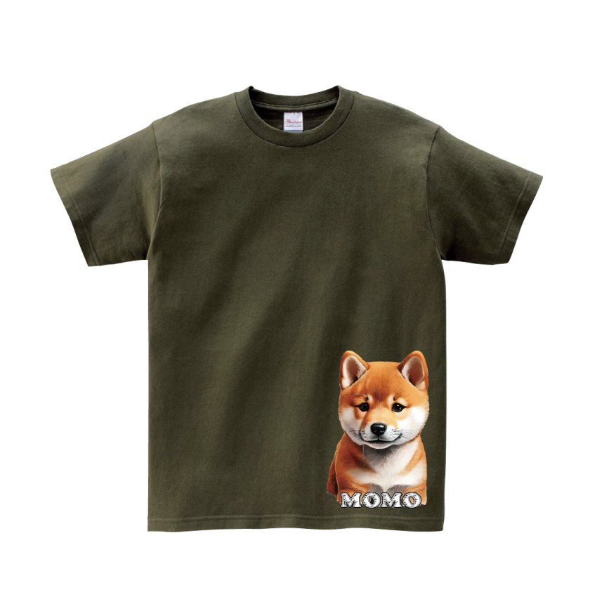 Tシャツ 半袖 】 143 柴犬 名入れ 子犬 しばいぬ お名前 デッサン風