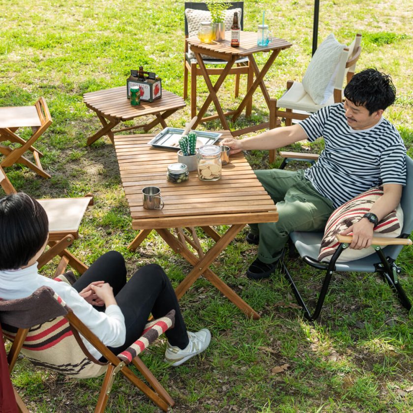 ロールトップハイテーブル Lサイズ ハイテーブル 折り畳み 木製
