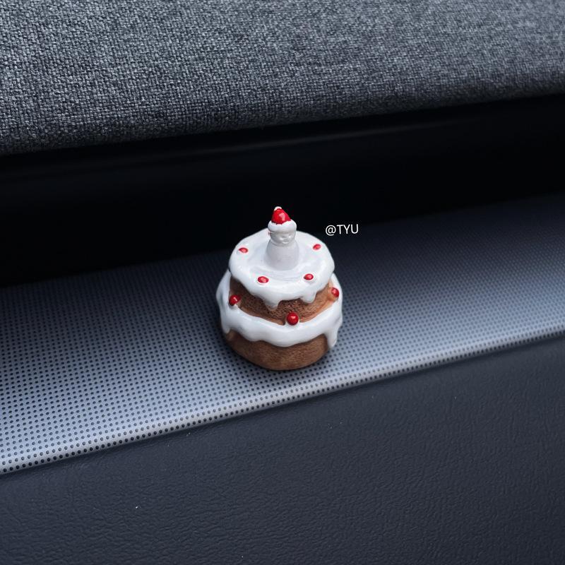 車飾り 3点セット ケーキ カップ ベル クリスマス フィギュアセット