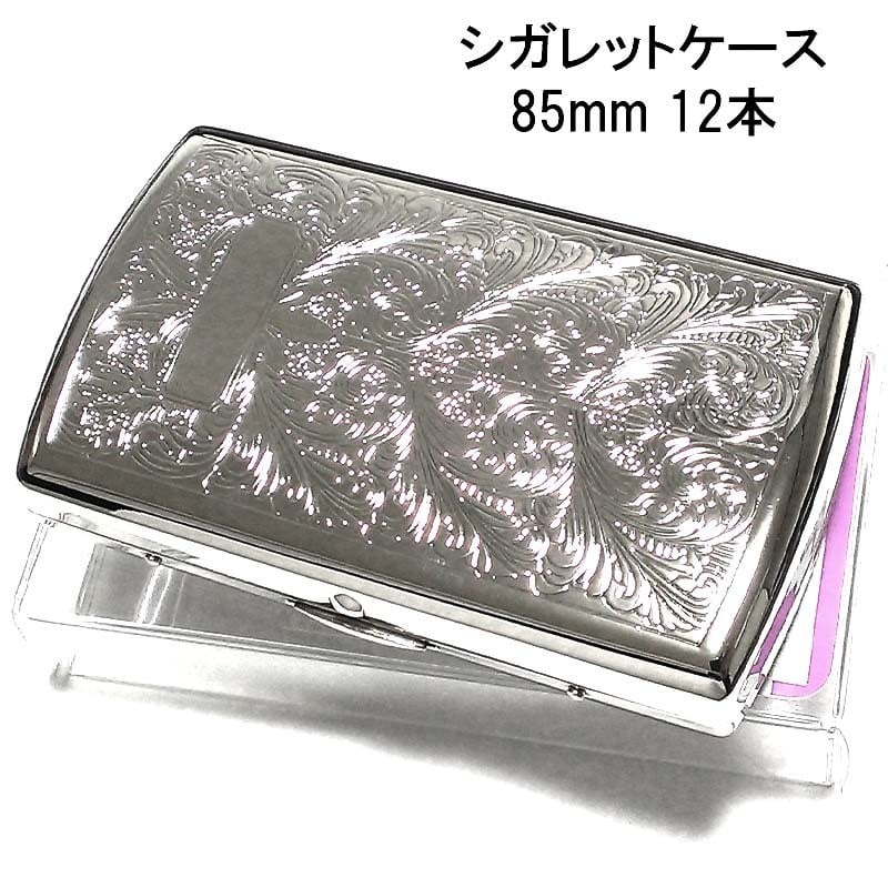 銀無垢 SILVER 950 刻印 銀製 煙草ケース アールデコ 約67.6g シガレットケース ヴィーナス 12本 シルバーアラベスク タバコケース