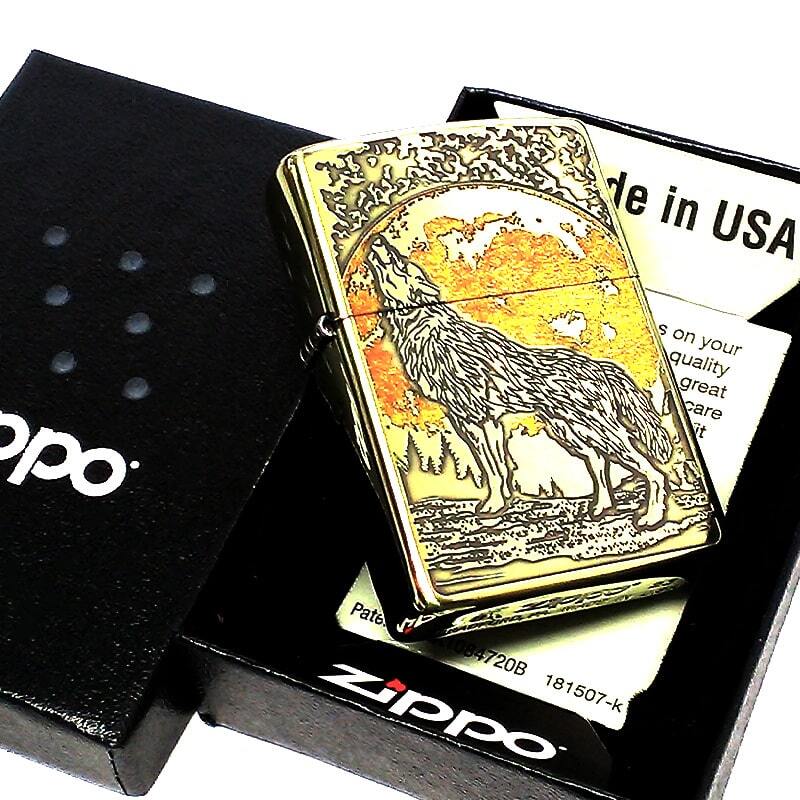 ZIPPO 狼 かっこいい ウルフデザイン ジッポ ライター 彫刻 オオカミ 