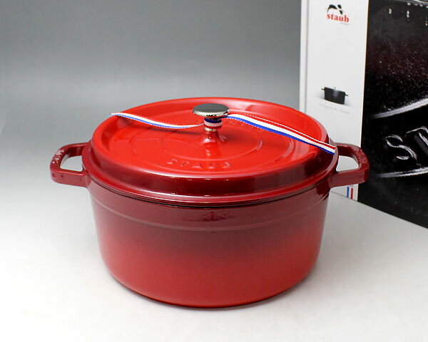 STAUB 両手鍋 26cm ワインレッド staubココットオーバル ダークレッド