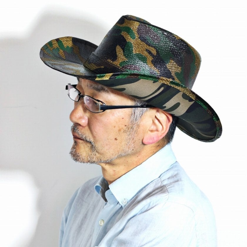 美品 ハーレーダビッドソン ハット 帽子 L 　テンガロー　迷彩 テンガロンハット ハット カモフラ柄 カリフォルニアハット 帽子