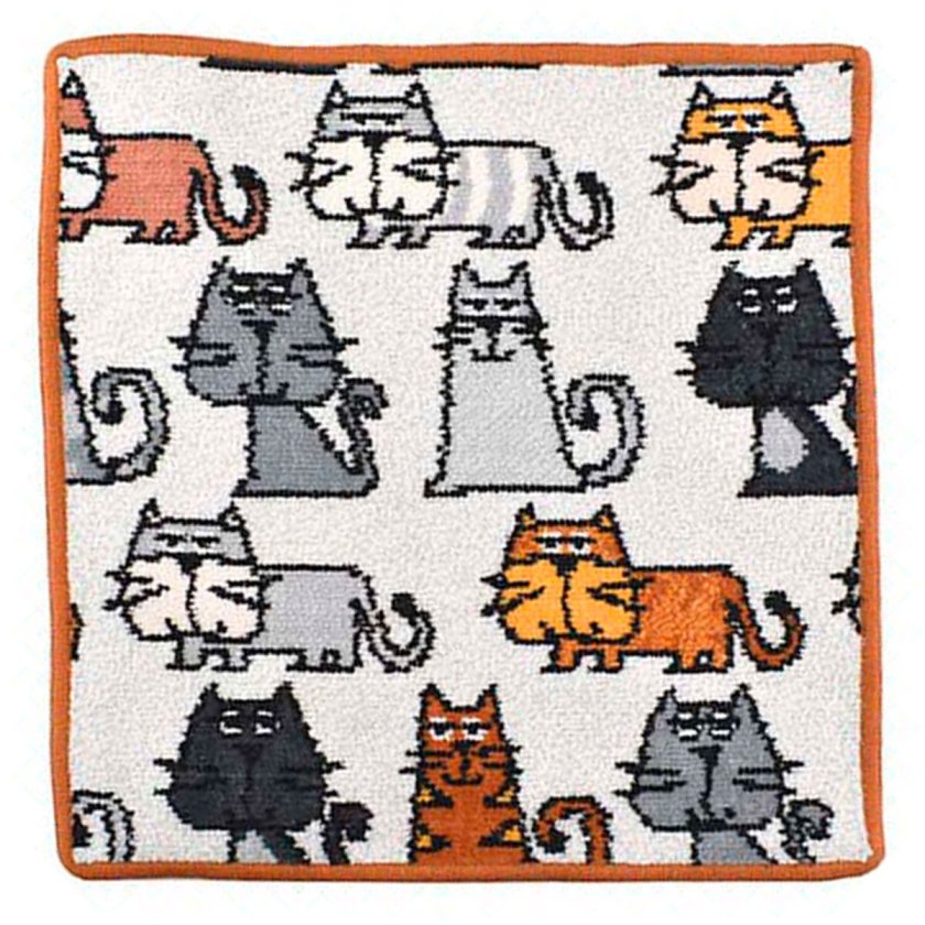 FEILER 猫デザイン ハンカチ 5枚セット フェイラー FEILER ハンカチ ハンドタオル 30cm WASH CLOTH CATS