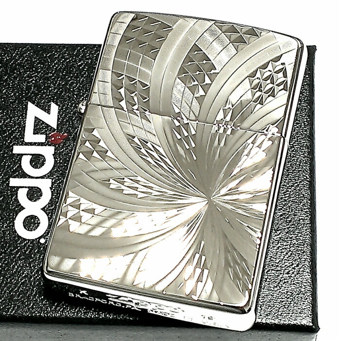 ZIPPO ライター ダイヤモンドカット スパイラル ジッポ プラチナ 
