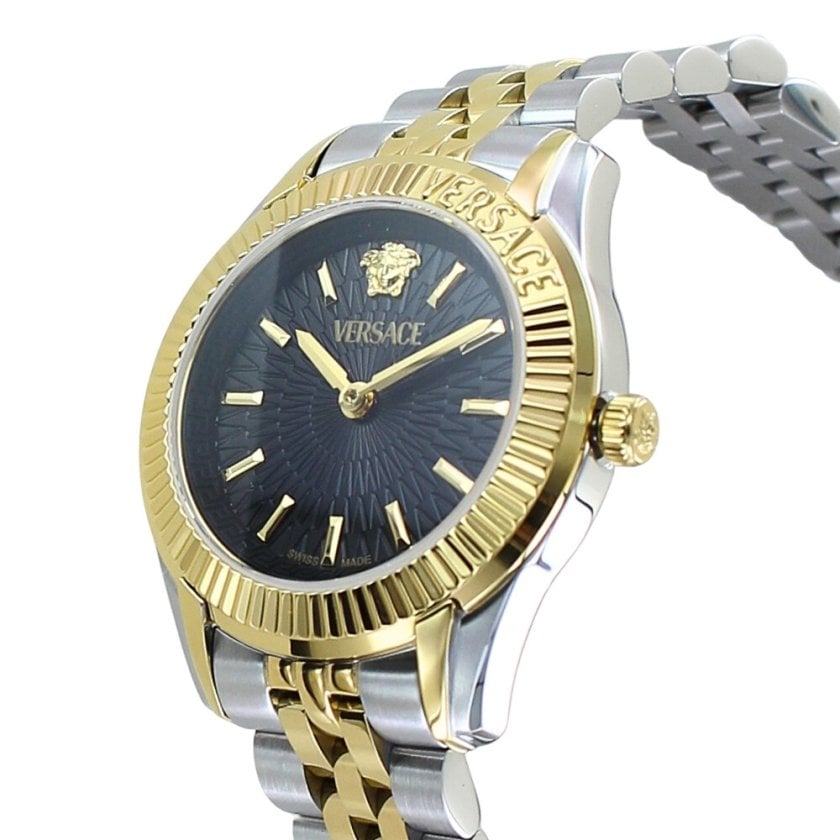 ヴェルサーチェ 腕時計 レディース VERSACE GRECA TIME LADY ブラック