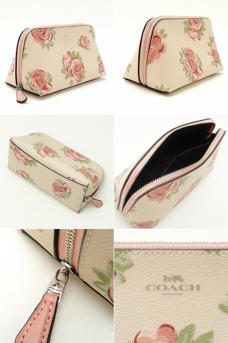 コーチ COACH ポーチ コスメポーチ 化粧ポーチ 花柄 レザー 67508SVOE7 