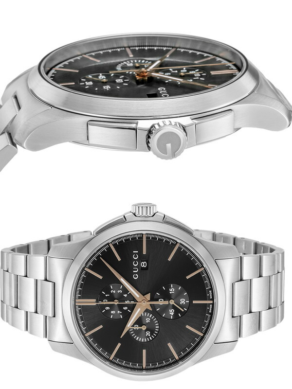 グッチ 時計 メンズ 腕時計 GUCCI Gタイムレス 46mm ブラック クロノ