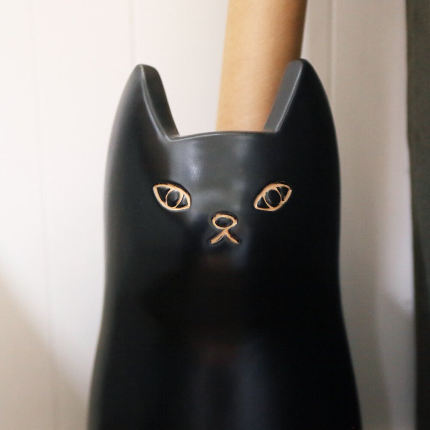 傘立て 猫 傘立て かさたて 陶器 白猫 黒猫 ネコ ねこ アンブレラ