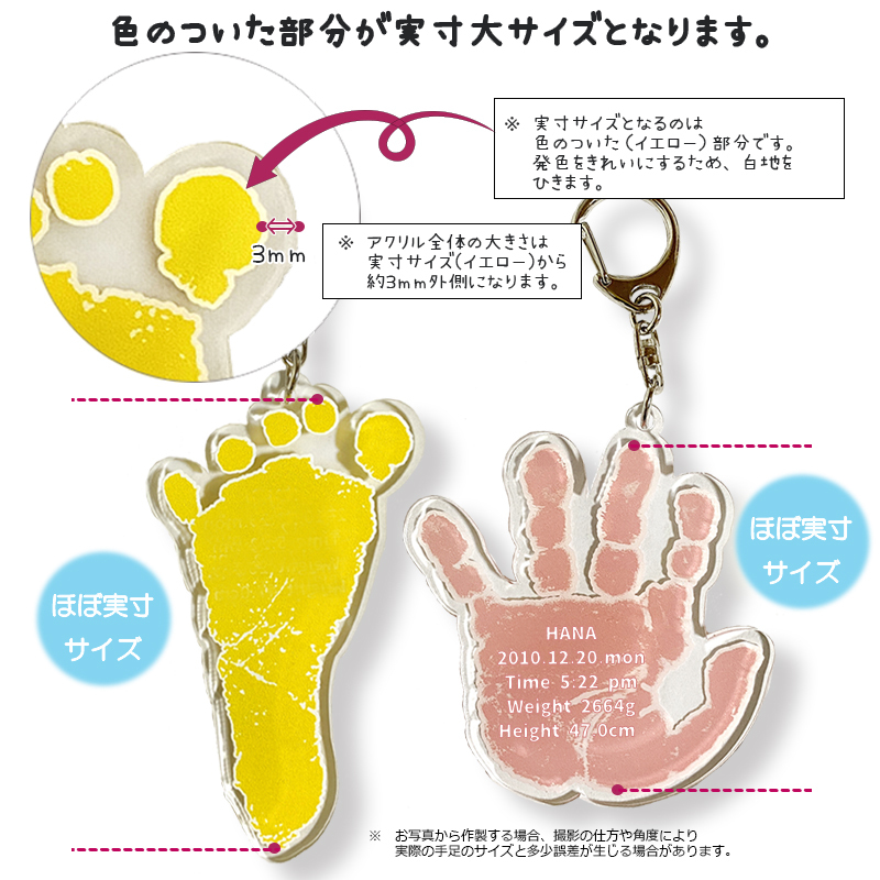 出産祝いギフトセット】名入れバッグと手形/足形キーホルダー 2点 