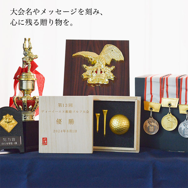 ゴルフボール＆ティーセット (シングル) 名入れ彫刻料込み ( 箔一 敬老