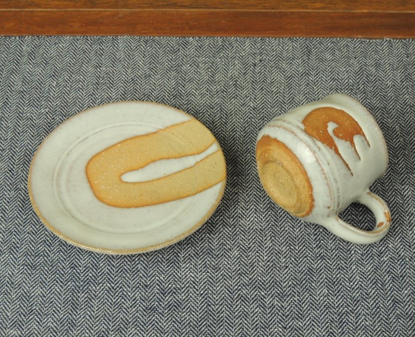 萩焼 コーヒーカップ＆ソーサー 父の日 敬老の日 退職祝 還暦祝 - 【萩