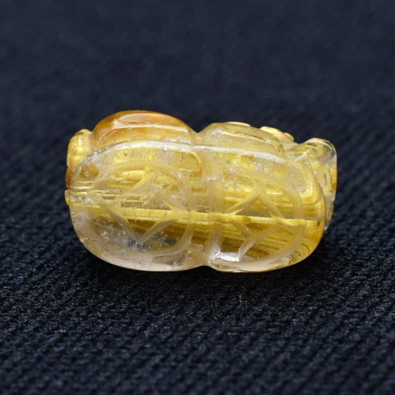 一点物 存在感がすごい タイチンルチル 貔貅 ヒキュウ 金針水晶 1点物 一点物の贈り物】 高級感あふれる天然石 美しく輝く黄金の金針1点物