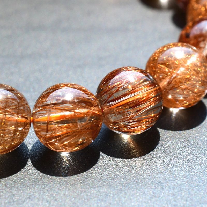 高級ルチル】 天然石シラーが洗練された存在感を魅せる逸品 10mm
